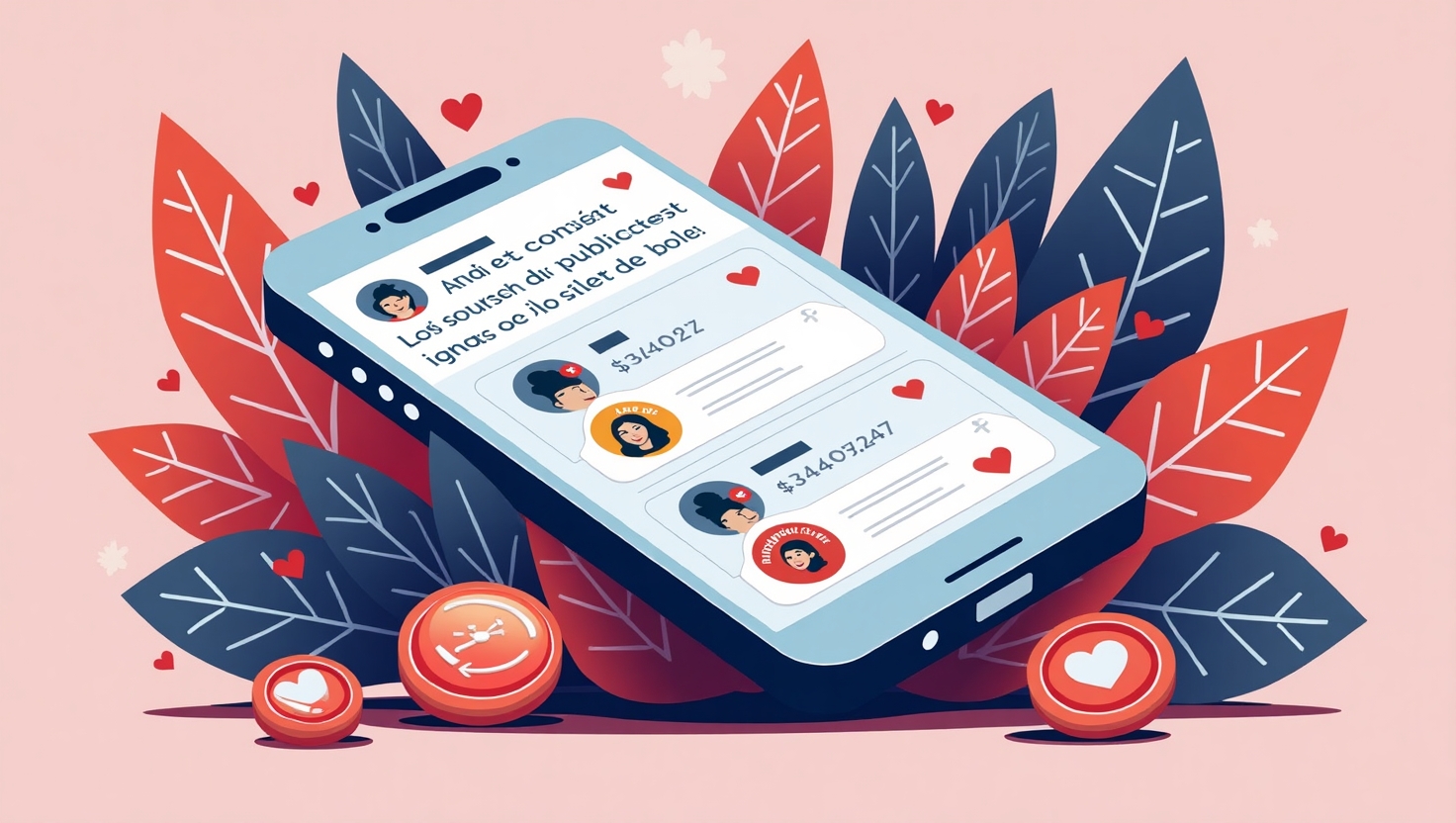 Illustration carrée en style moderne et dynamique représentant une interface de TikTok avec des commentaires engagés et sponsorisés qui sortent du lot, symbolisant la révolution publicitaire. Inclure des éléments visuels comme des icônes de publicité, des likes et des badges 'sponsorisé', avec une ambiance énergique et innovante. Utiliser une palette de couleurs inspirée des couleurs de FeedMaker (#54387D, #3E408D, #3C579D, #47C0B4, #58A17B, #80D07E, #A5DA6F, #E1A65F, #EFCA5E, #EBE263) pour renforcer l’effet moderne et professionnel.