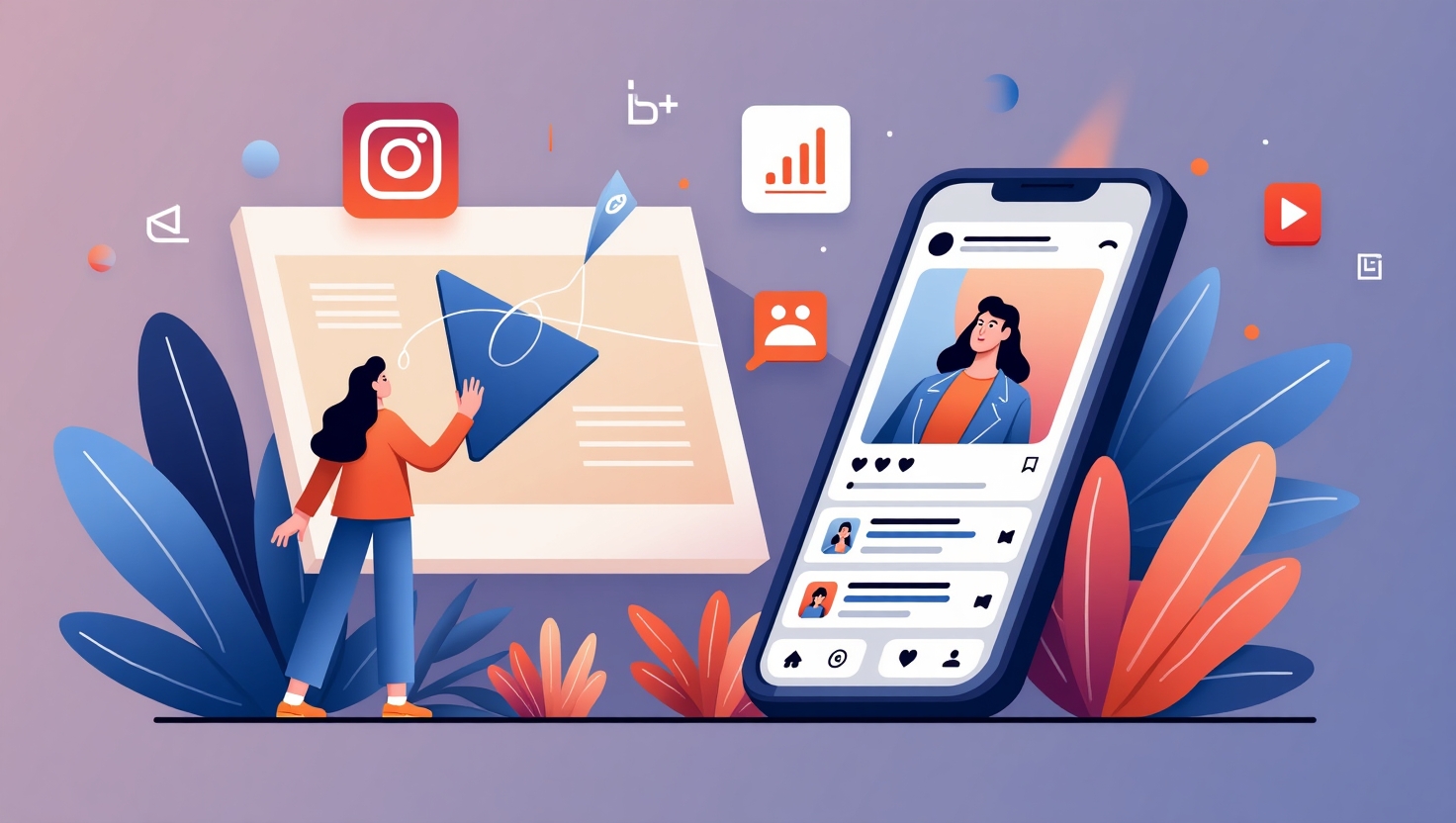 Illustration moderne et dynamique représentant un smartphone affichant un Reel Instagram avec des annotations interactives flottantes autour, mettant en scène un créateur de contenu utilisant cette nouvelle fonctionnalité. L’arrière-plan doit évoquer une ambiance innovante et immersive avec des éléments graphiques inspirés des interfaces sociales, intégrant des couleurs vibrantes de la palette FeedMaker (#54387D, #3E408D, #3C579D, #47C0B4, #58A17B, #80D07E, #A5DA6F, #E1A65F, #EFCA5E, #EBE263). Style illustratif contemporain, avec un ton futuriste, pour souligner la révolution silencieuse dans la stratégie des créateurs de contenu sur Instagram en 2025.