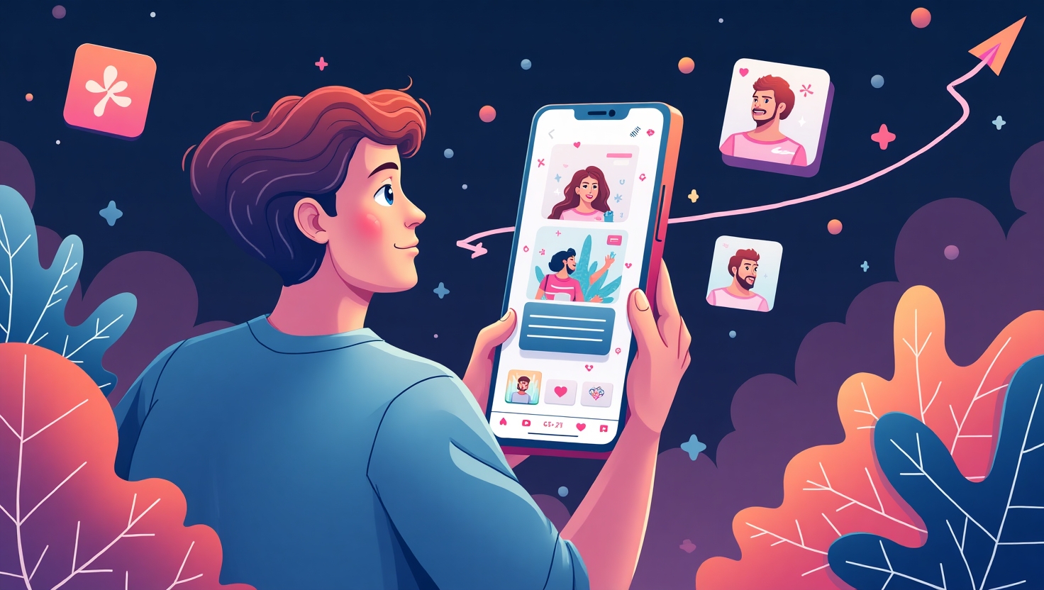 Meta révolutionne Instagram Stories avec l’IA générative : création instantanée dès le 15 août 2025 Illustration dynamique et innovante représentant une scène de création de Stories Instagram, avec un smartphone montrant un interface en train de générer des éléments visuels comme stickers, arrière-plans et effets via une commande vocale ou un prompt textuel. L’image doit évoquer une ambiance futuriste, avec des éléments graphiques symbolisant l’intelligence artificielle, tels que des flux de données ou des motifs digitaux. La scène est éclairée par des couleurs vives inspirées de la palette FeedMaker — #54387D, #3E408D, #3C579D, #47C0B4, #58A17B, #80D07E, #A5DA6F, #E1A65F, #EFCA5E, #EBE263 — et doit communiquer la rapidité, la créativité instantanée et la modernité, tout en restant accessible et en lien avec l’univers des réseaux sociaux et de la vidéo courte. Style graphique d’illustration moderne et fluide, en portrait ou carré selon la nécessité, pour capter l’attention d’un public créatif et digital.